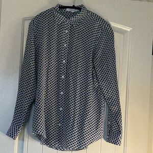 Relative Casual Black and White Button Down Shirt